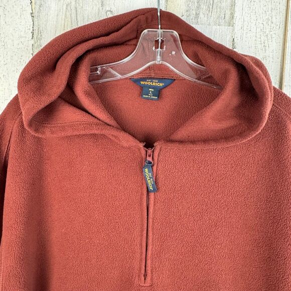 Woolrich Half Zip Fleece Hoodie Size large - Picture 4 of 7